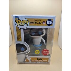 Funko Pop Disney Pixar WALL E EVE 1116 Glow in the Dark Gamestop Exclusive Vinyl
